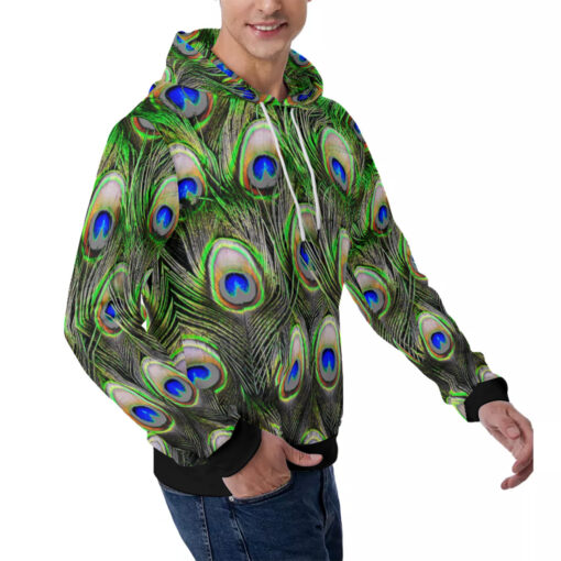 Peacock Plumage Men's Hoodie - Image 3