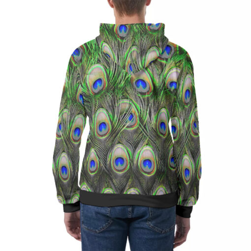 Peacock Plumage Men's Hoodie - Image 4