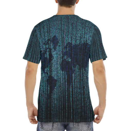 Digital World Map Men's T-Shirt - Image 4