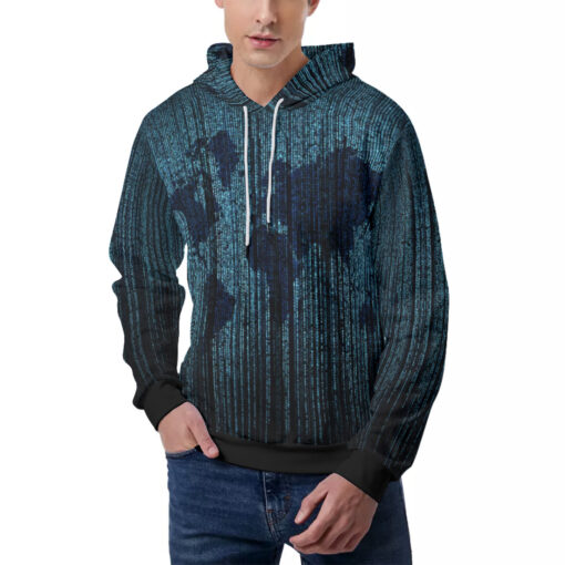 Digital World Map Men's Hoodie