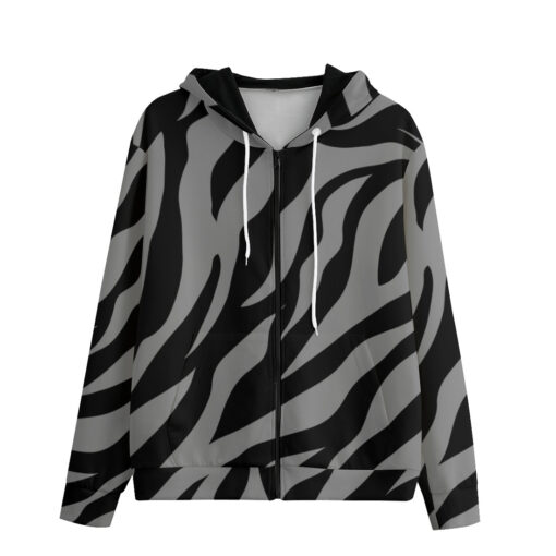 Zebra Camouflage Men's Zip Up Hoodie