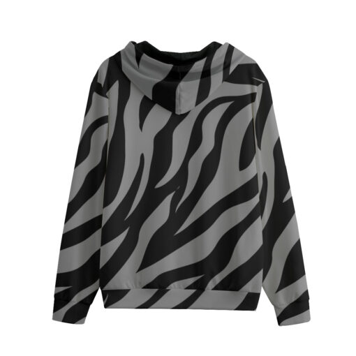 Zebra Camouflage Men's Zip Up Hoodie - Image 2