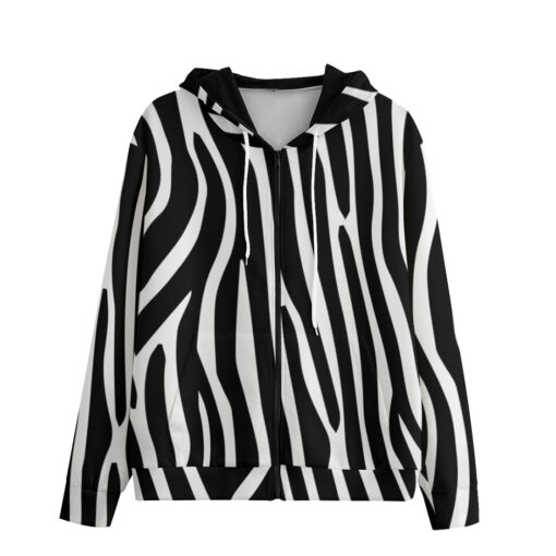 Zebra Pattern Men's Zip Up Hoodie