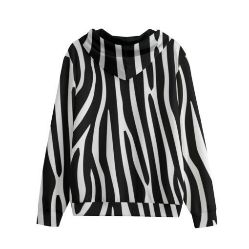 Zebra Pattern Men's Zip Up Hoodie - Image 2