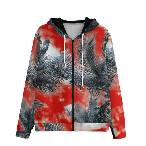 Palms Red Sky Men's Zip Up Hoodie