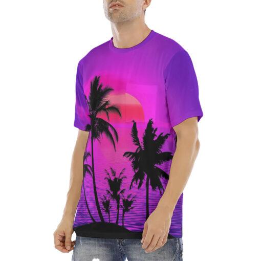 Neon Sunset Men's T-Shirt - Image 2