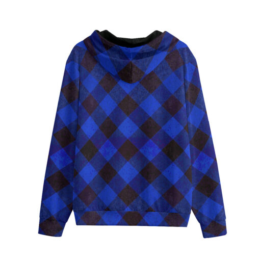 Blue Checkered Sky Men's Zip Up Hoodie - Image 2