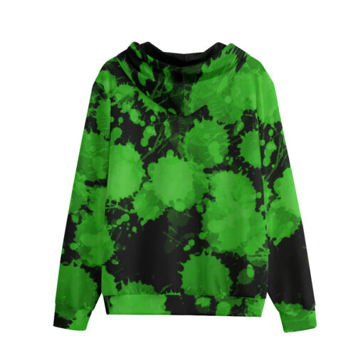 Green Paint Blots Men's Zip Up Hoodie - Image 2