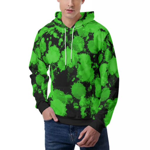 Green Paints Blots Men's Hoodie