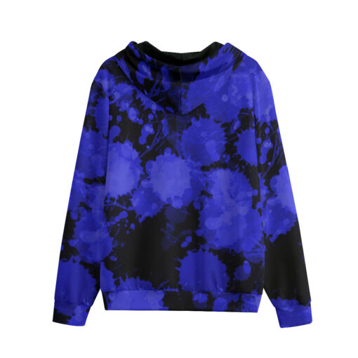 Blue Paint Blots Men's Zip Up Hoodie - Image 2