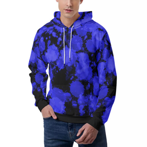 Blue Paint Blots Men's Hoodie