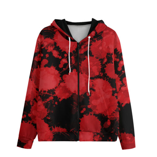 Red Paint Blots Men's Zip Up Hoodie