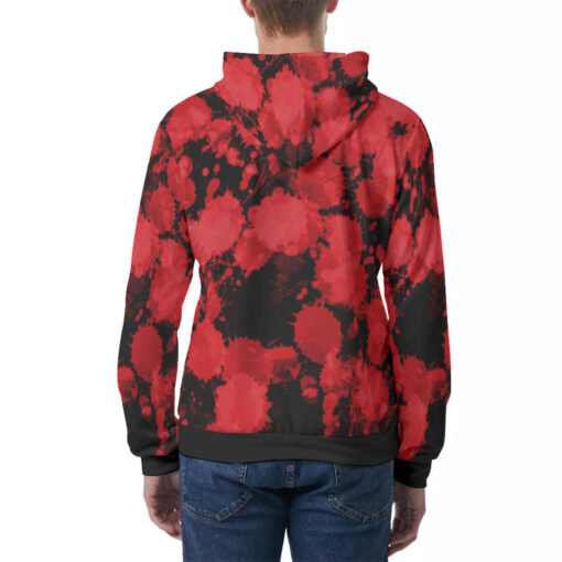 Red Paint Blots Men's Hoodie - Image 4