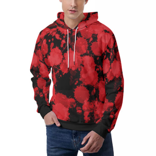 Red Paint Blots Men's Hoodie