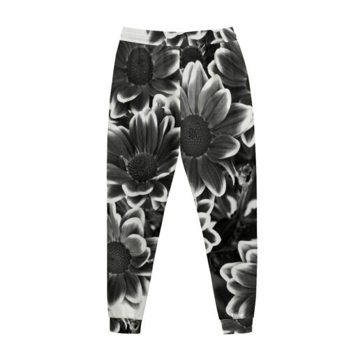 Black n White Flowers Sweatpants - Image 2