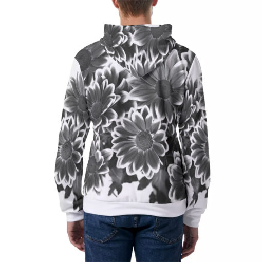 Black Flowers Men's Hoodie - Image 4