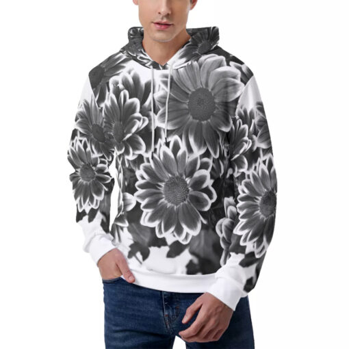 Black Flowers Men's Hoodie