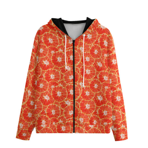 Red Oranges Men's Zip Up Hoodie