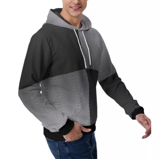 Skin Texture Patchwork Men's Hoodie - Image 3