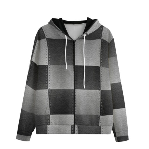 Chess Board Skin Men's Zip Up Hoodie