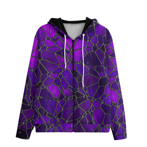 Stained Glass Mosaic Men's Zip Up Hoodie