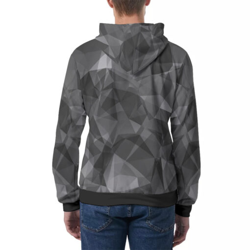 Gray Polygon Men's Hoodie - Image 4