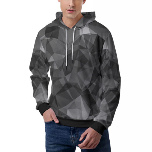 Gray Polygon Men's Hoodie