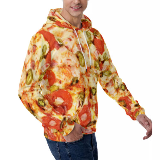 Pizza Pattern Men's Hoodie - Image 3