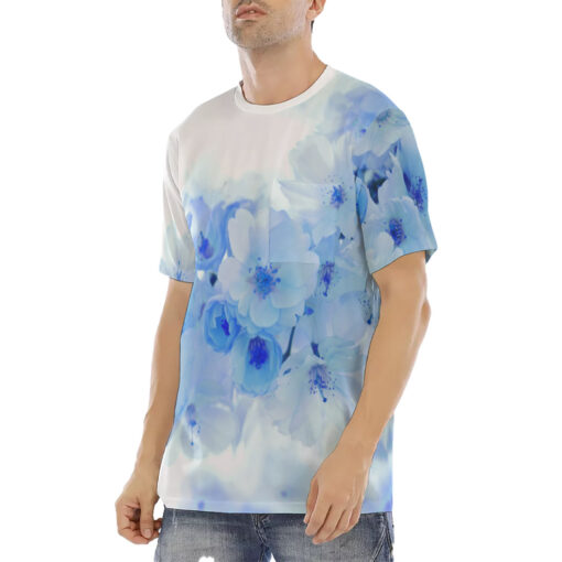 Blue Sakura Men's T-Shirt - Image 2