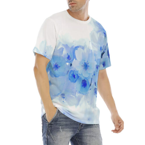 Blue Sakura Men's T-Shirt - Image 3