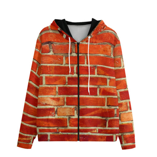 Bricks Wall Men's Zip Up Hoodie