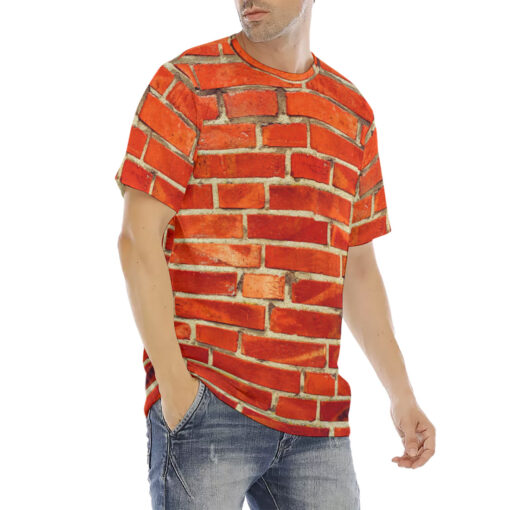 Red Bricks Wall Men's T-Shirt - Image 3