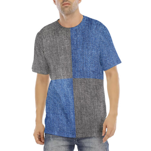 Denim Patchwork Men's T-Shirt