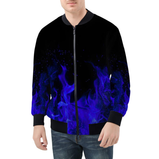 Blue Fire Men's Bomber Jacket - Image 3