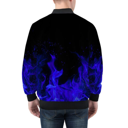 Blue Fire Men's Bomber Jacket - Image 2