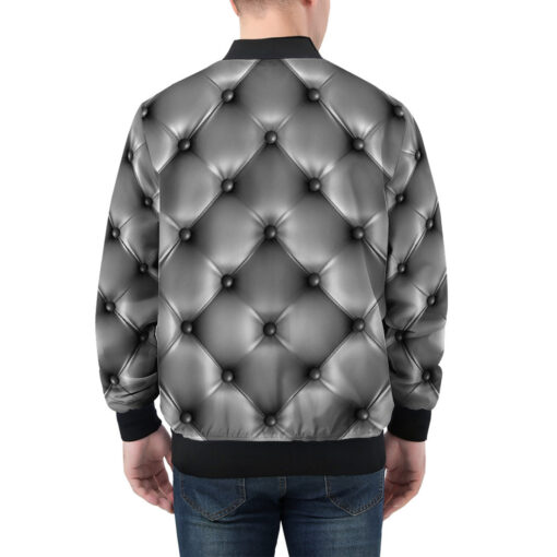 Gray Furniture Upholstery Men's Bomber Jacket - Image 2