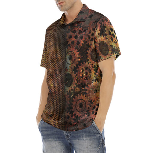 Steampunk Gears Velvet Polo Shirt