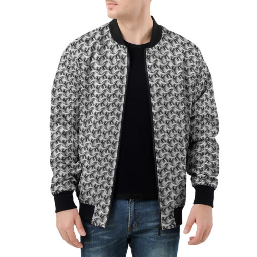 Chain Mail Print Men's Bomber Jacket