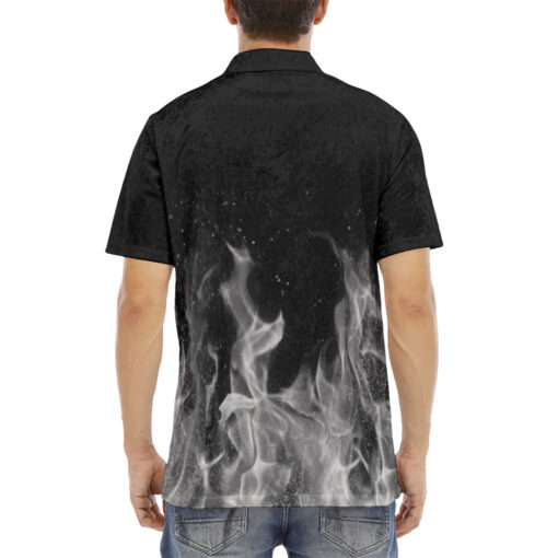 White Fire Velvet Polo Shirt - Image 4