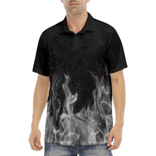 White Fire Velvet Polo Shirt - Image 2