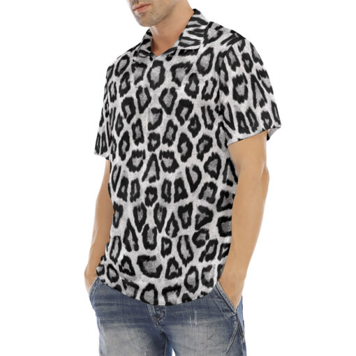 Snow Leopard Velvet Polo Shirt