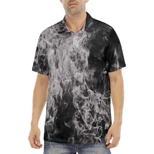 White Fire Velvet Polo Shirt - Image 2