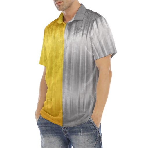 Gold and Silver Velvet Polo Shirt