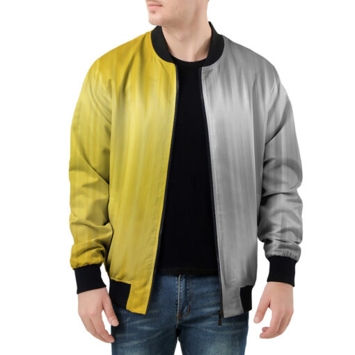 Gold and Silver Print Men's Bomber Jacket