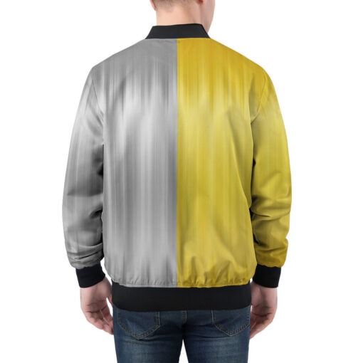 Gold and Silver Print Men's Bomber Jacket - Image 2