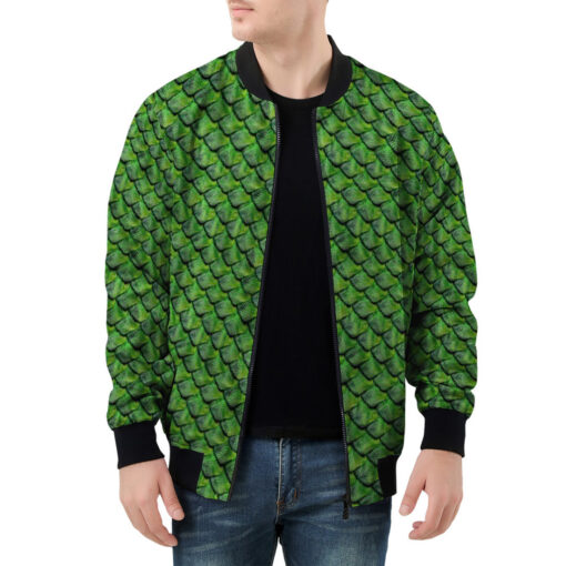 Green Reptile Scales Men's Bomber Jacket