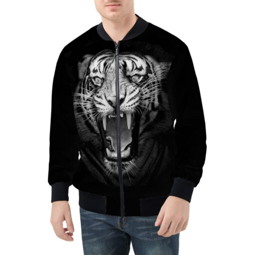 Tiger Roar Print Men's Bomber Jacket - Image 3