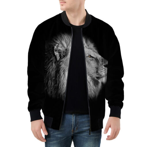 Lion Print Men's Bomber Jacket