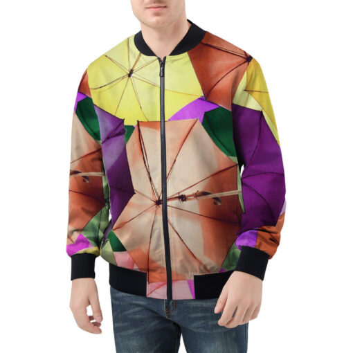 Colored Umbrellas Men's Bomber Jacket - Image 3