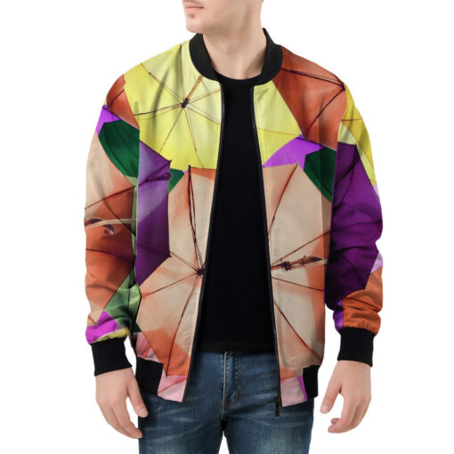 Colored Umbrellas Men's Bomber Jacket